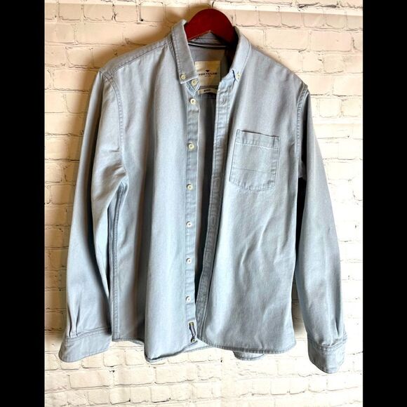 Tom Tailor Regular Fit Blue Shirt Medium - Picture 2 of 14